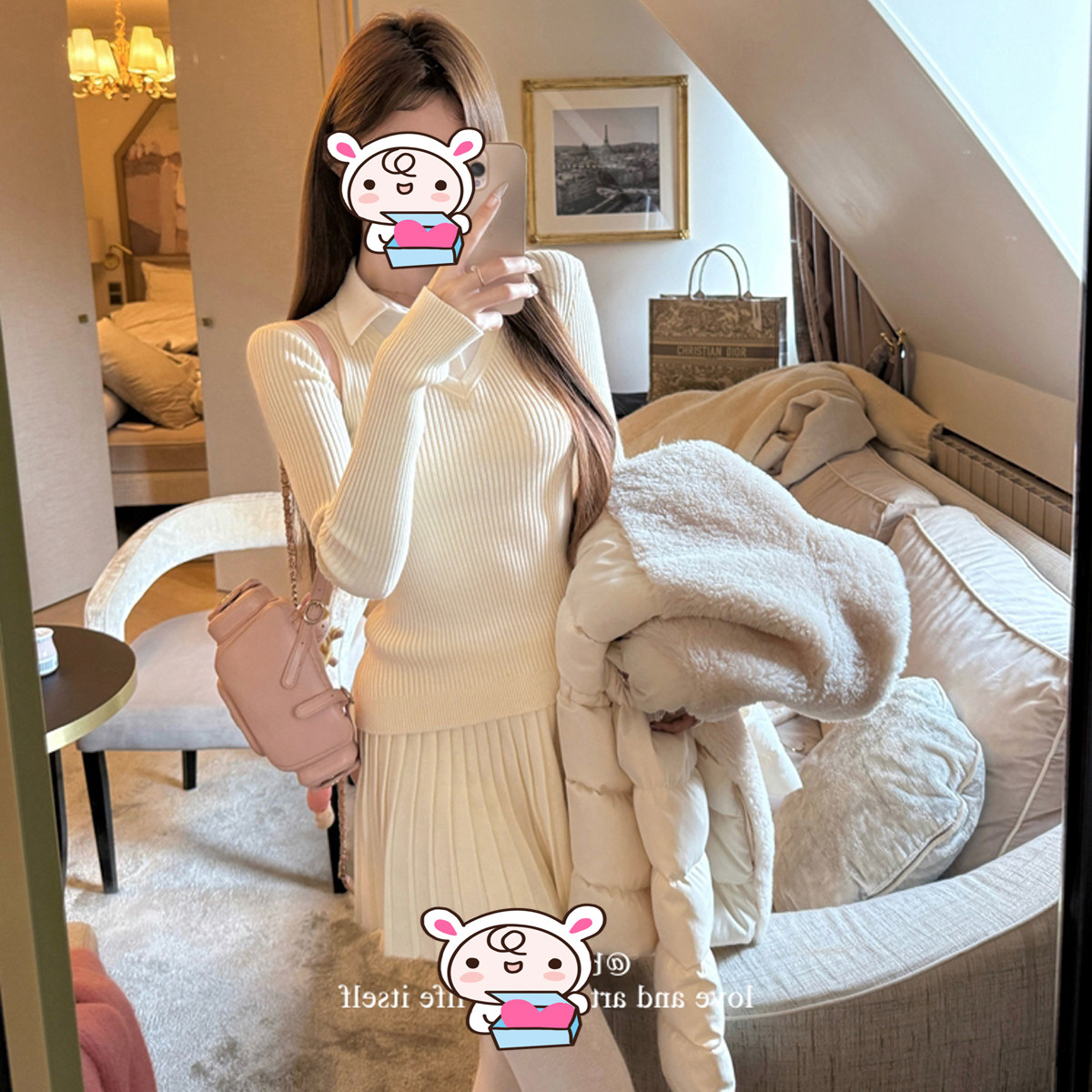 针织衫a字半身裙女秋冬韩系针织