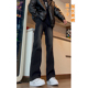 高街青少年拖地长裤 微喇加长牛仔裤 子男美式 直筒裤 男高个子春秋款