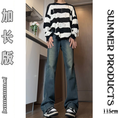 微喇牛仔裤男高个子加长115cm