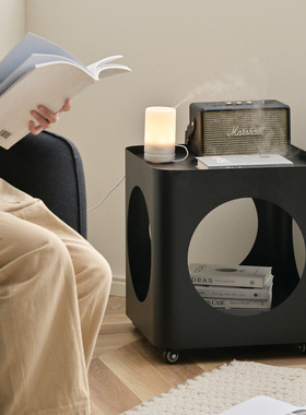 铁梵可移动沙发边几网红迷你小茶几阳台桌子客厅边桌带轮方桌推车