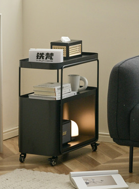 铁梵铁艺客厅沙发边几可移动小桌子创意阳台迷你茶几黑色床头边桌
