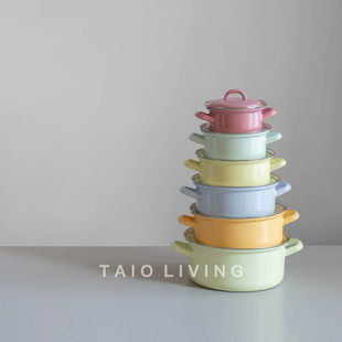 奥地利Riess进口靓彩厨房高级搪瓷锅家用无涂层炖煮锅双耳锅汤锅