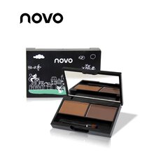 韩国正品包邮韩国NOVO双色眉粉黑色棕色咖啡色防水防汗持久易上色