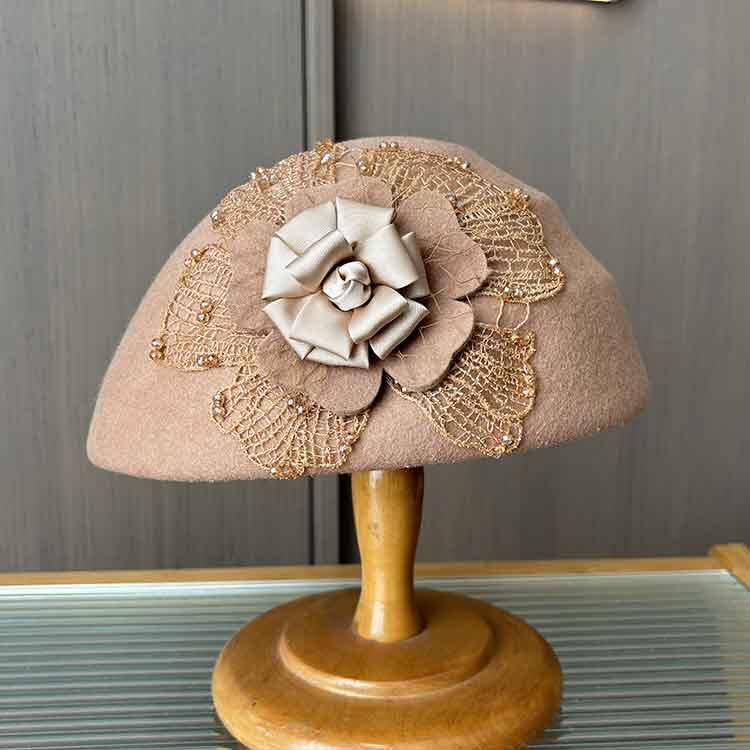 蓓蕾帽出游优雅蕾丝花朵