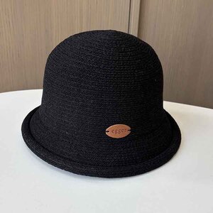 日系针织渔夫帽韩版新款冰丝棉麻小沿卷边礼帽女士春夏文艺遮阳帽