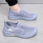 软底舒适一脚蹬健步鞋 2025夏季 男式 休闲透气网面鞋 新款 老北京布鞋