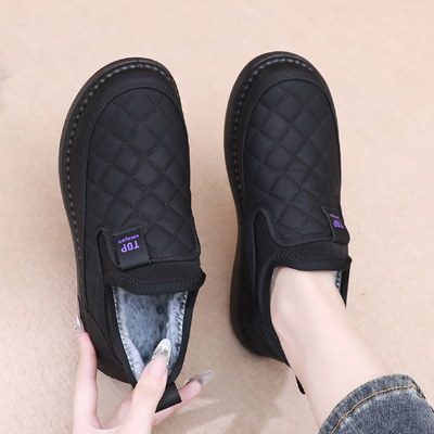 老北京布鞋棉靴加绒防水保暖防滑