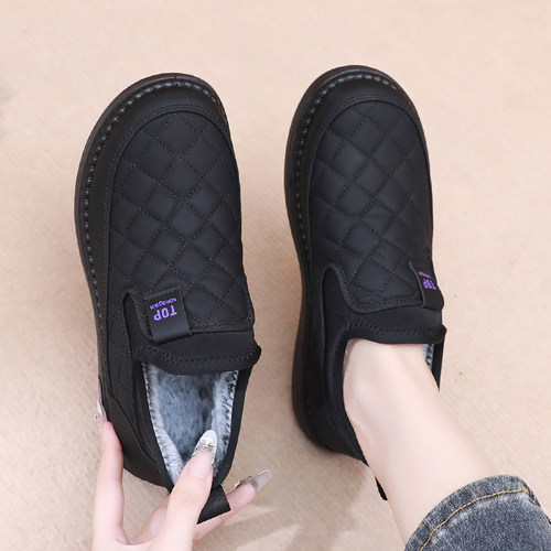 老北京布鞋棉靴加绒防水保暖防滑