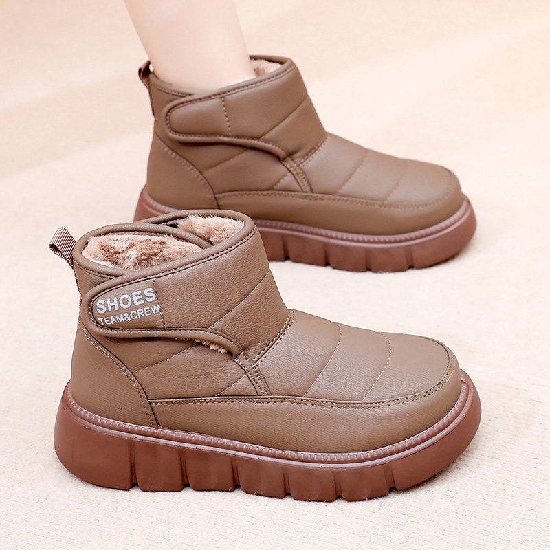 2025冬季新款老北京棉鞋女厚底防滑雪地靴保暖一脚蹬加绒妈妈棉靴,女鞋,时尚雪地靴,淘宝优惠券,粉丝福利购,淘宝优惠卷