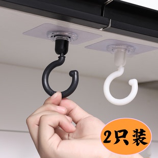 吸顶旋转挂钩天花板倒勾专用免打孔无痕屋顶墙壁吊顶强力挂门粘钩