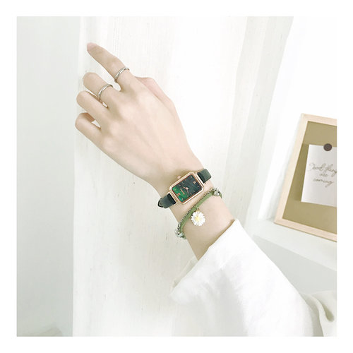 法国小众复古方形设计细带手表