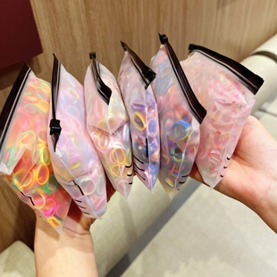 黑色发圈一次性小橡皮筋高弹力耐用扎发绳不伤发女扎头发头绳头饰