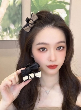 皮质蝴蝶结小抓夹碎发夹刘海夹子