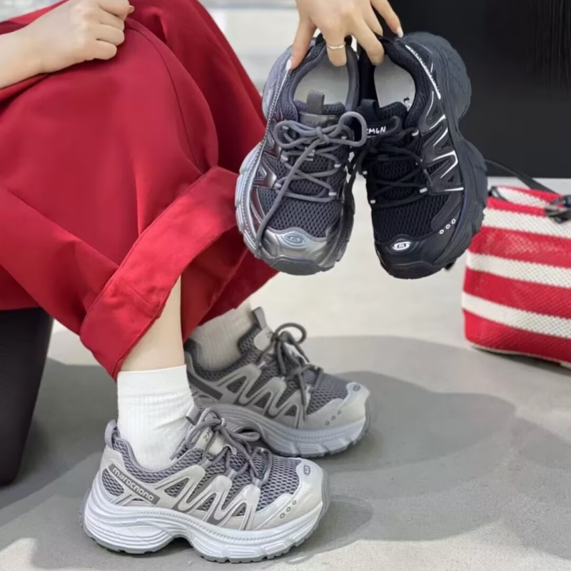 真皮！专柜商场撤柜断码厚底绑带高级老爹鞋女休闲运动透气2105