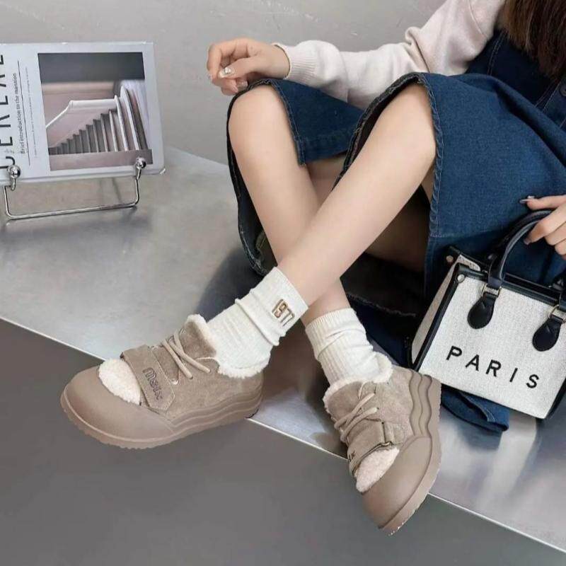 真皮羊羔毛!专柜商场撤柜断码厚底系带休闲勃肯鞋女D905906-1A