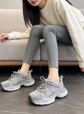 真皮！专柜商场撤柜断码厚底圆头时尚显瘦休闲老爹鞋女Z1-62126-2