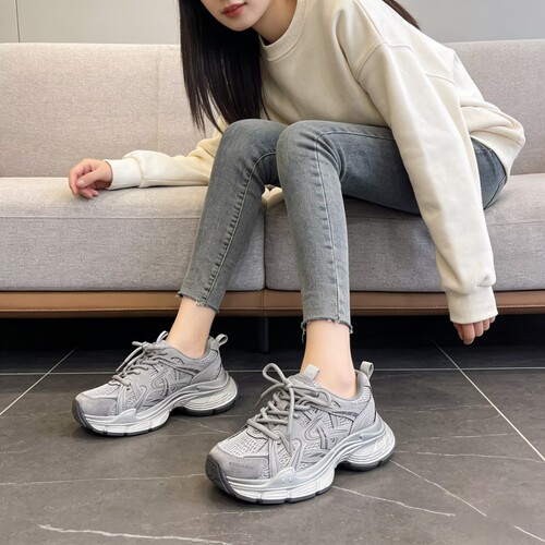 真皮！专柜商场撤柜断码厚底圆头时尚显瘦休闲老爹鞋女Z1-62126-2
