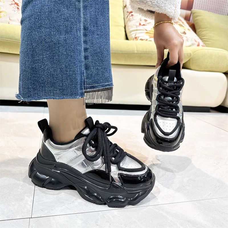 真皮！加绒里！厚底老爹鞋！专柜女鞋时尚休闲鞋女冬季M033881-1A