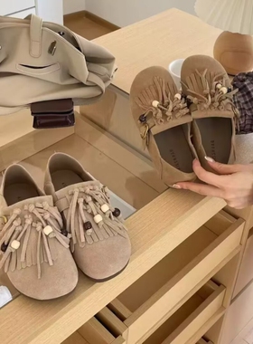 真皮！专柜商场撤柜断码软底舒适流苏时尚勃肯单鞋女KZ253110-2A