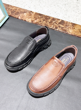 真皮头层牛皮！专柜男鞋商务皮鞋男套脚爸爸鞋舒适休闲皮鞋51693