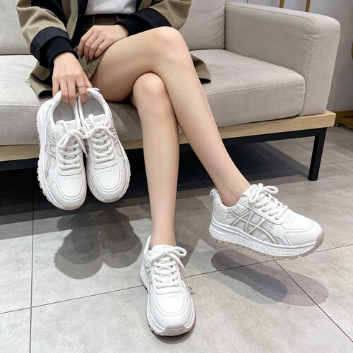 真皮+透网！专柜商场撤柜断码厚底显瘦休闲老爹鞋女Z32099-15