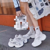 高端厚底老爹鞋 女 增高百搭透气运动休闲鞋 真皮 女潮M2 651926
