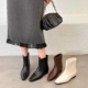 专柜商场撤柜断码 77978 女鞋 靴女M6 粗跟方头短靴时装 内增高
