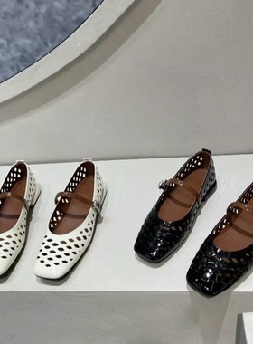 真皮！专柜商场断码女鞋镂空玛丽珍鞋浅口单鞋一字扣带G70918-1