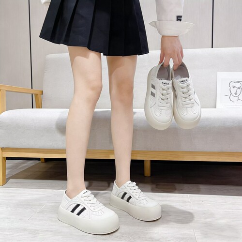 真皮！可后踩！专柜商场撤柜断码厚底高货休闲小白鞋女M5-579966