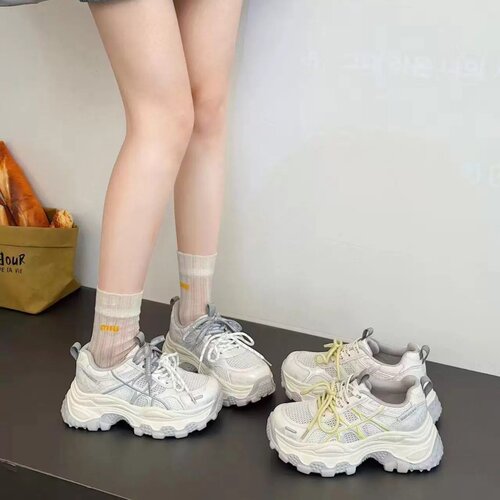 真皮+透网！专柜商场撤柜断码厚底轻便时尚休闲老爹鞋女M03319-28