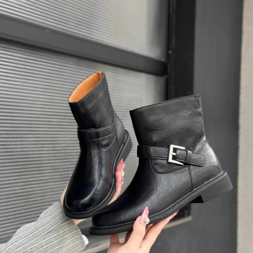 真皮！专柜商场撤柜断码皮带扣款时尚短靴马丁靴女G937619-1A