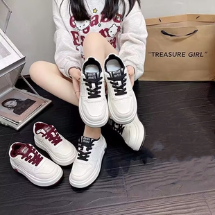 加绒 女M21 厚底板鞋 休闲鞋 76008 专柜女鞋 真皮