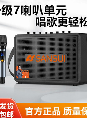 山水 SS350pro户外K歌乐器蓝牙音响直播声卡一体机广场舞家用话筒