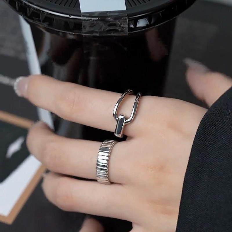 复古做旧线条纹理开口戒指小众设计套装食指戒高级感指环2025新款,饰品/流行首饰/时尚饰品新,戒指/指环,淘宝优惠券,粉丝福利购,淘宝优惠卷