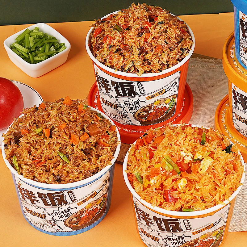 买3桶送3桶】免煮冲泡拌饭124g/6桶装非自热米饭宿舍米饭速食整箱