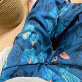 印花沙滩海边度假防晒花裤 东南亚棉绸九分裤 波西米亚阔腿裤 女夏季