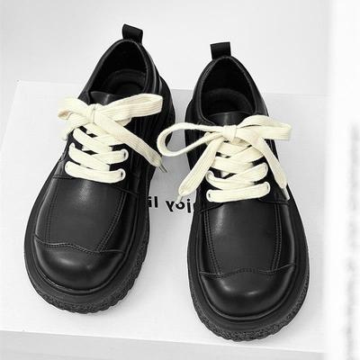 皮鞋男款2025新款年轻款休闲鞋痞帅高级感大头鞋子低帮厚底德比鞋