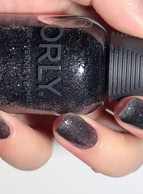 美国ORLY指甲油12free 夜空中的星星 黑色底色带银色闪片 2000068