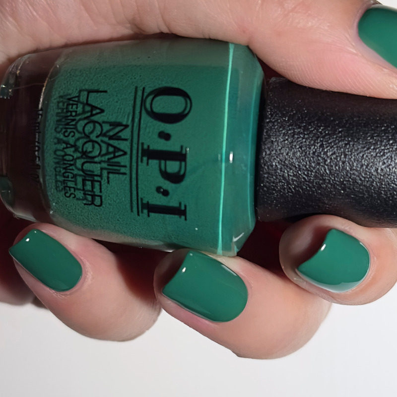 OPI H007好莱坞翡翠绿指甲油 复古墨绿冷调实色免烤黄皮显白美甲