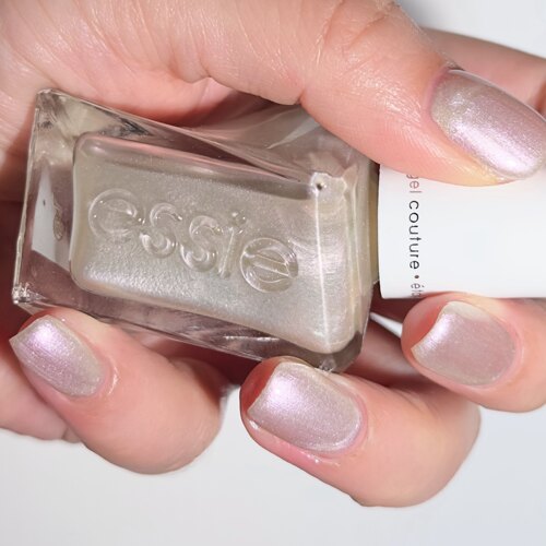 美国essie扭扭瓶微光疗指甲油 银雾柔纱粉 1202 glint of elegant