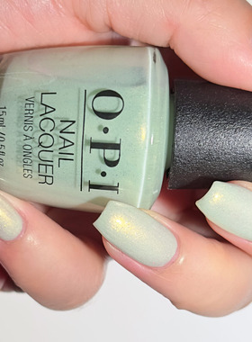 美国Opi指甲油 2025春季 S047金箔抹茶绿色AppointMINT Confirmed