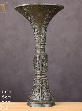 铜祥德青铜器摆件花觚青铜觚工艺品定制礼品家居装饰品艺术收藏