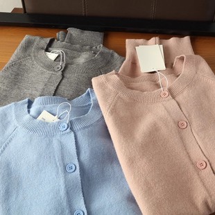 OS家 针织开衫 老渠道来货 圆领宽松长袖 女xg830 纯色基础款 北欧