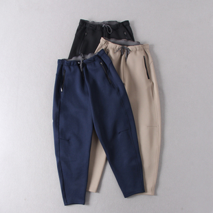 女裤 木巨1400 休闲裤 松紧腰遮胯显瘦立体剪裁镰刀裤 春秋新款