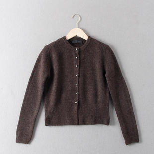 圆领单排扣针织开衫 简约老钱风羊毛混纺长袖 门店299 西班牙单