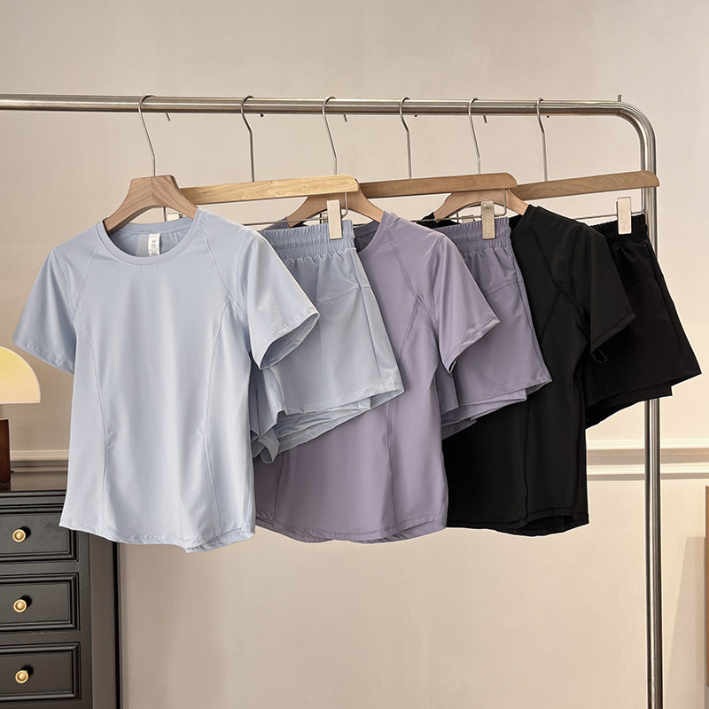 超值套装 运动套装女夏季速干2件套防走光跑步马拉松瑜伽休闲428