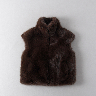 戏班牙单！门店640+高端大气立领加厚仿皮草毛毛外套马甲