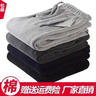 棉料卫裤 夏季 男束脚加肥加大加绒运动裤 宽松百搭直筒休闲长裤 薄款