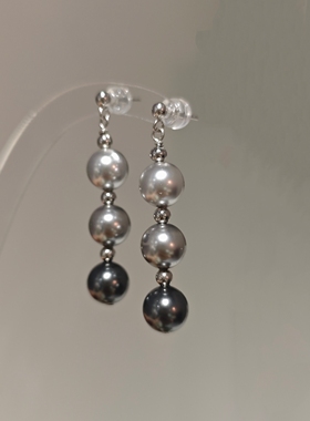 ISLA孤岛8mm三珠施家珍珠耳环女小众高级感耳坠耳饰耳钩耳坠耳钉