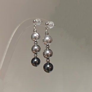 ISLA孤岛8mm三珠施家珍珠耳环女小众高级感耳坠耳饰耳钩耳坠耳钉